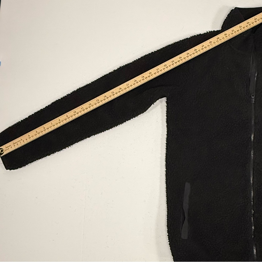 Gorpcore Full Zip Black Sherpa Fleece Utility Jacket Size M Medium - Picture 6 of 9